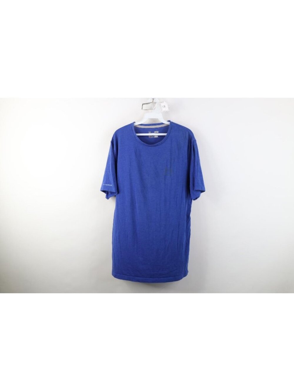 Under Armour Mens Medium Distressed HeatGear Training Gym Running T-Shirt Blue